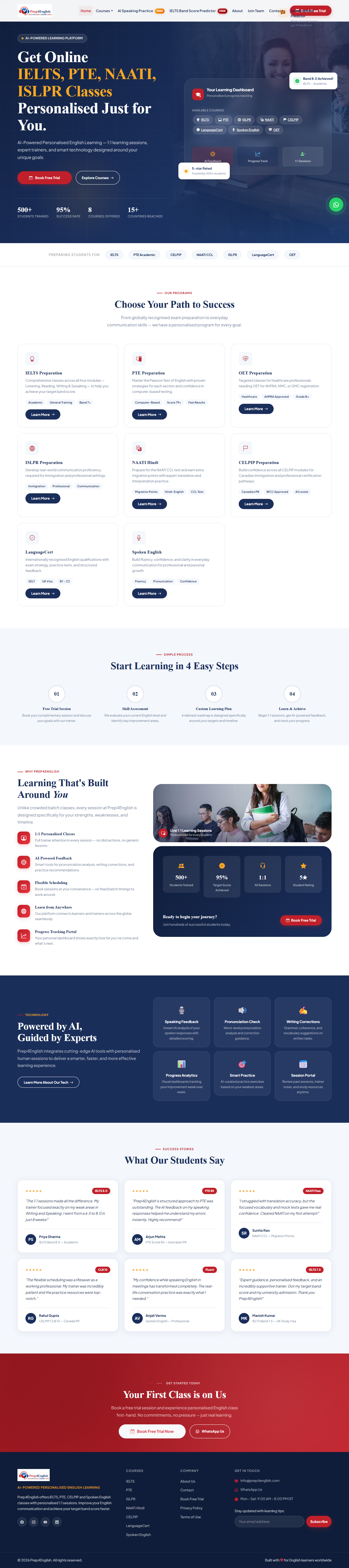 Prep4English Education Platform